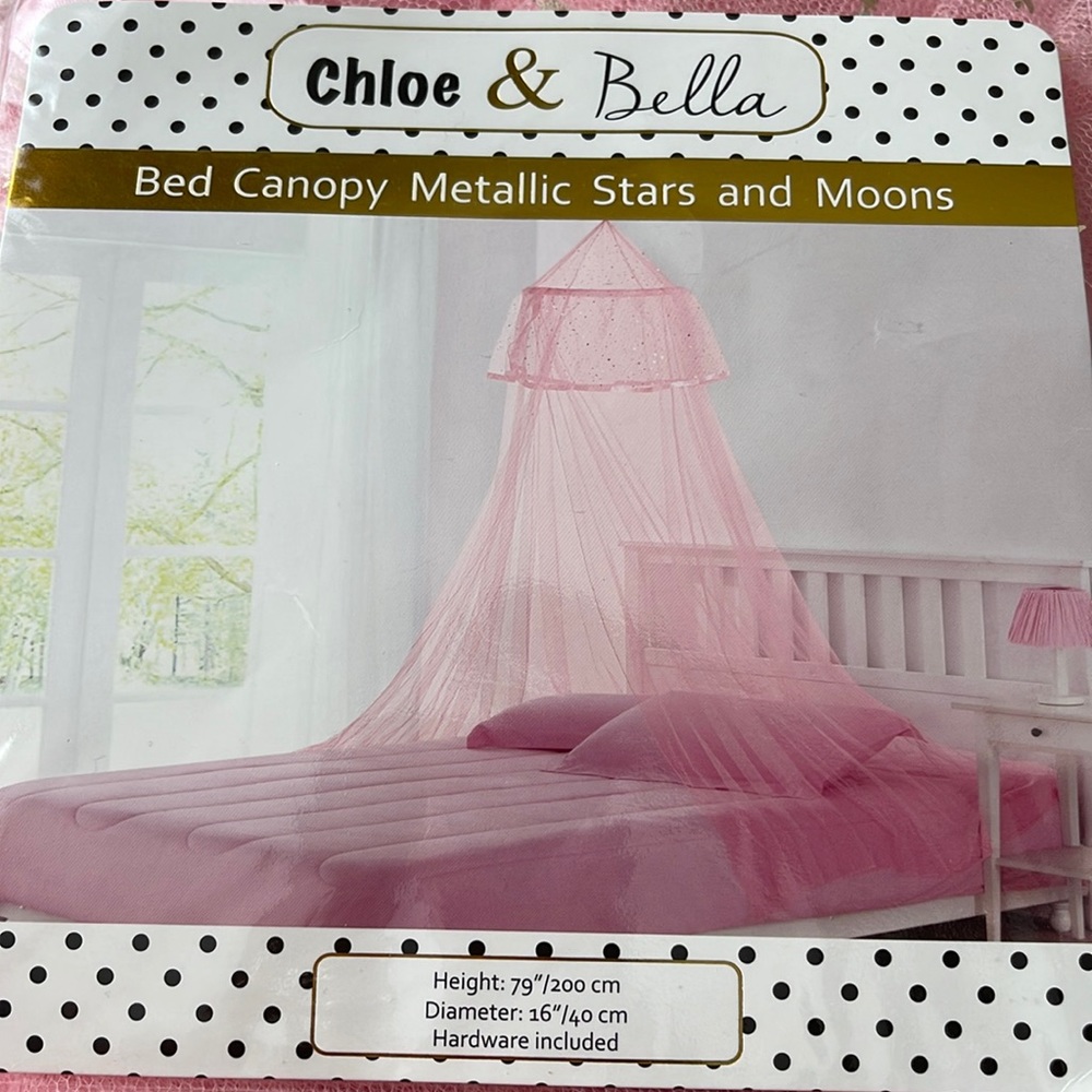 Bed canopy metallic stars and moon